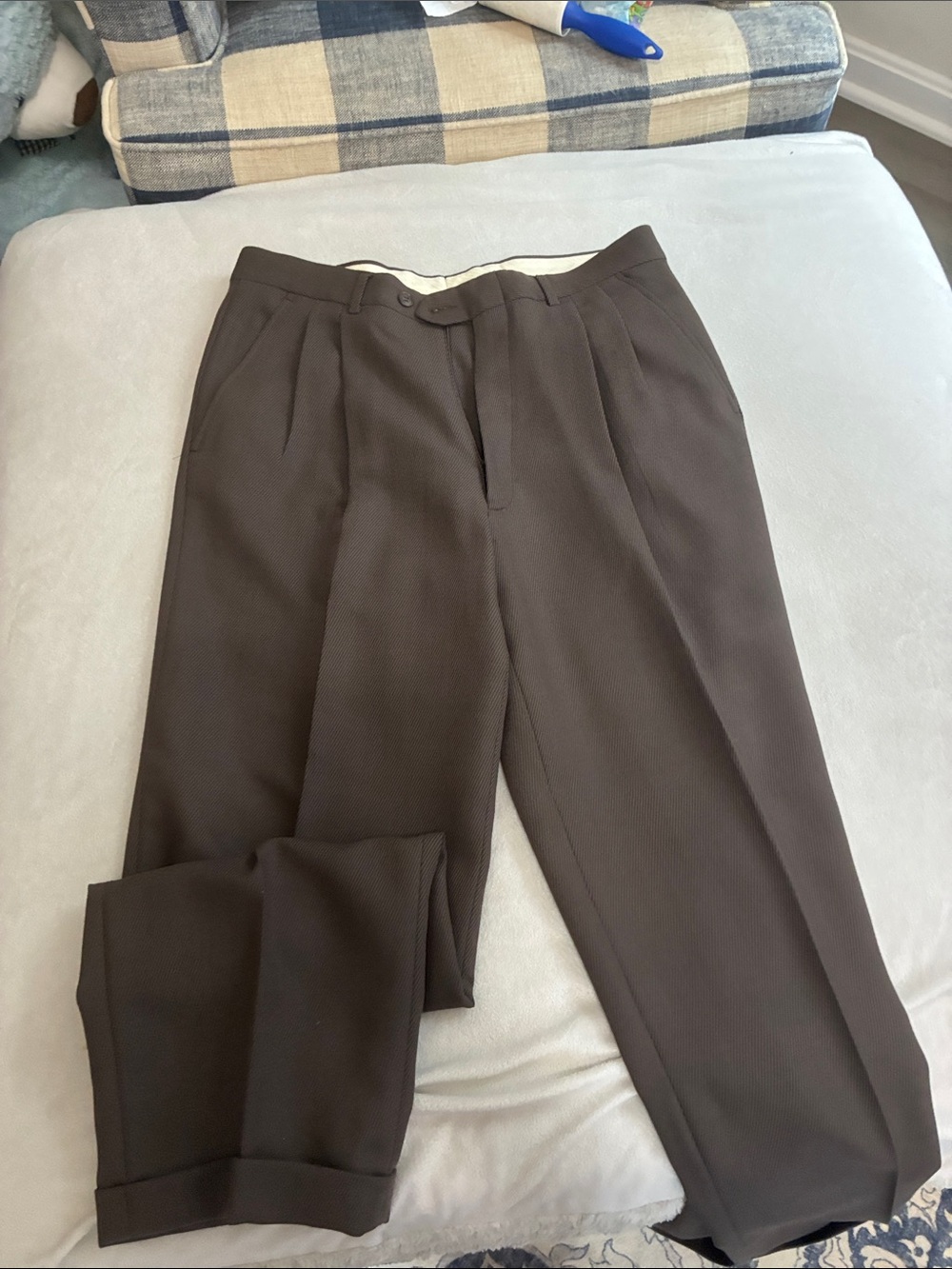 Unlisted Men's Brown Pleated Dress Pants